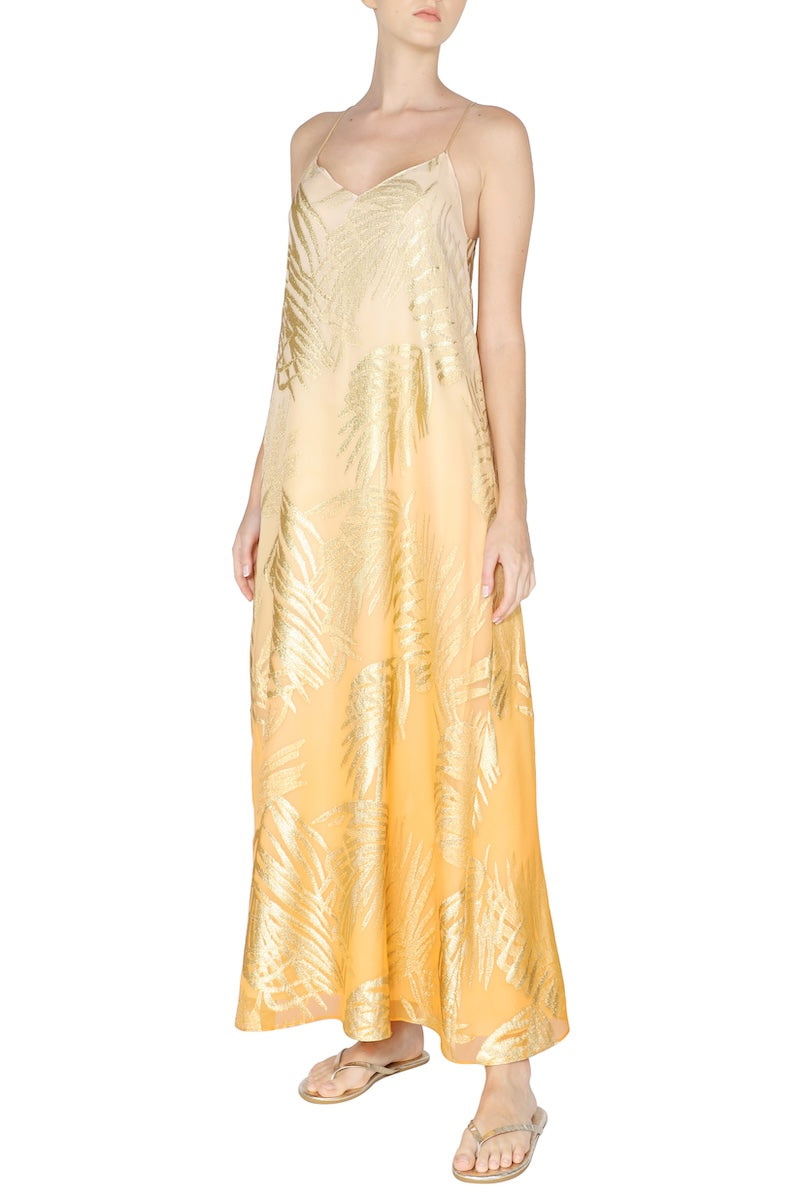 Palm Racer Back Sun Dress (Orange Ombre)