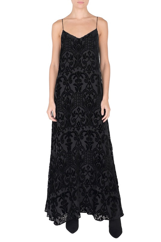 Burnout Velour Devore Dress ( Black)