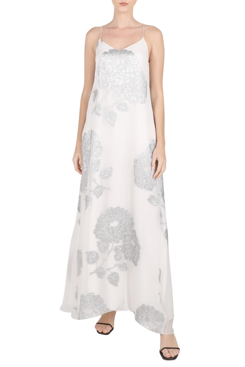 Oriental-Racer-Back-Sun-Dress (White Silver)