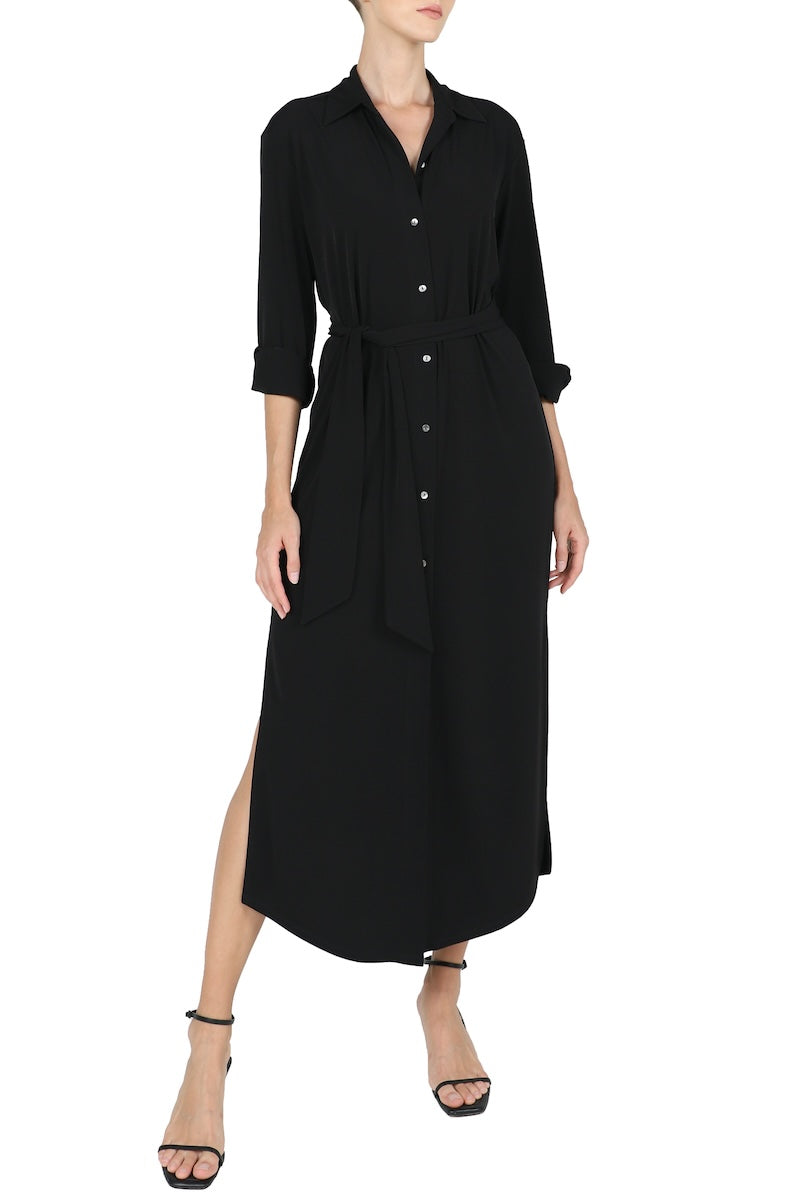 Jersey Button Down Dress (Black)