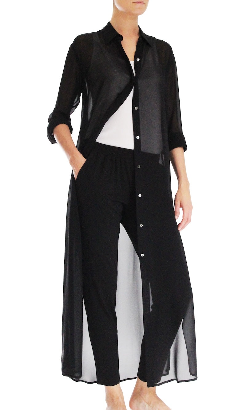 Maxi Button Down Dress (Black)