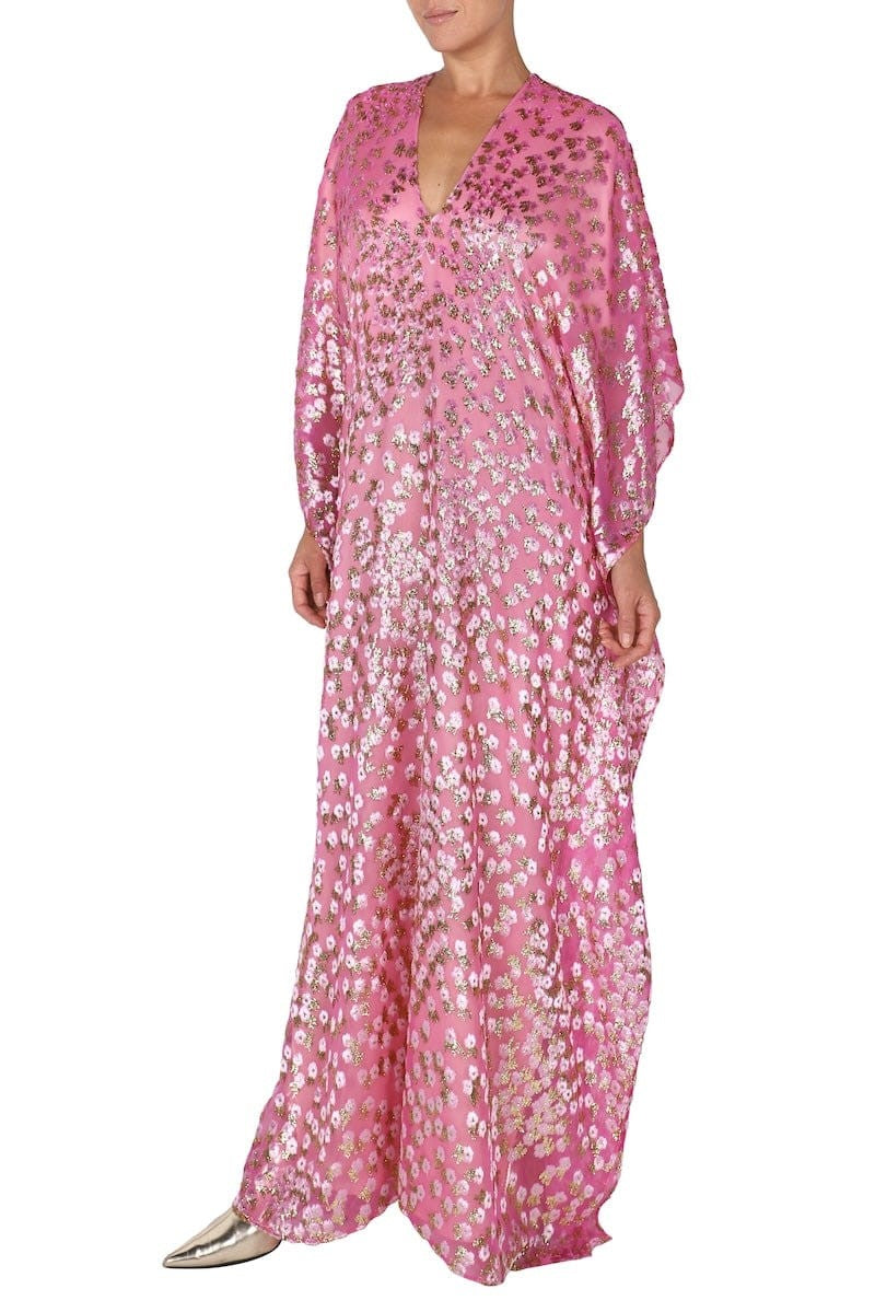 Metallic little Flowers Boubou ( Rose Gold)