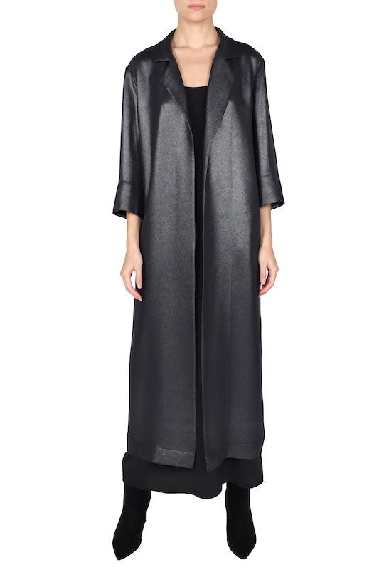 Double Face Silk Trech Coat (Silver Gold)