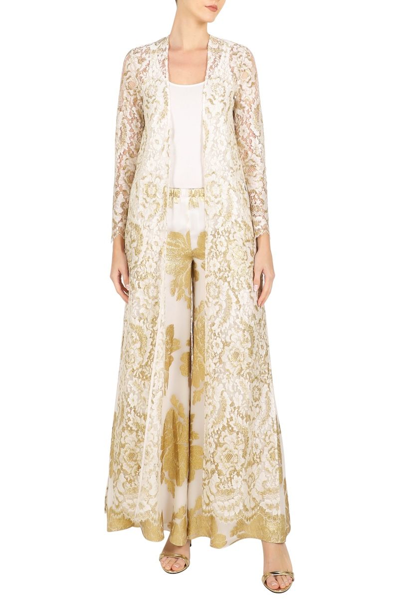 Metallic Lace Coat (White Gold)