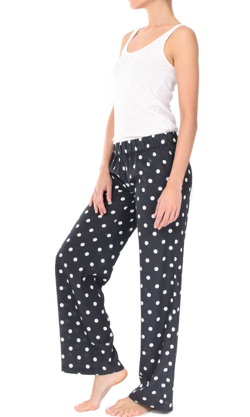 Flare Pants (Black White Dots)