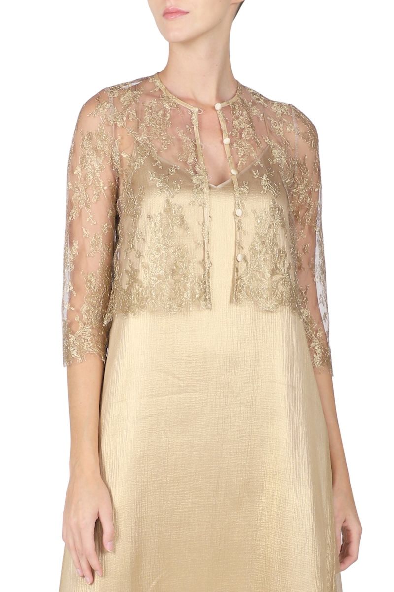 Metallic Short Lace Cardigan Tauor