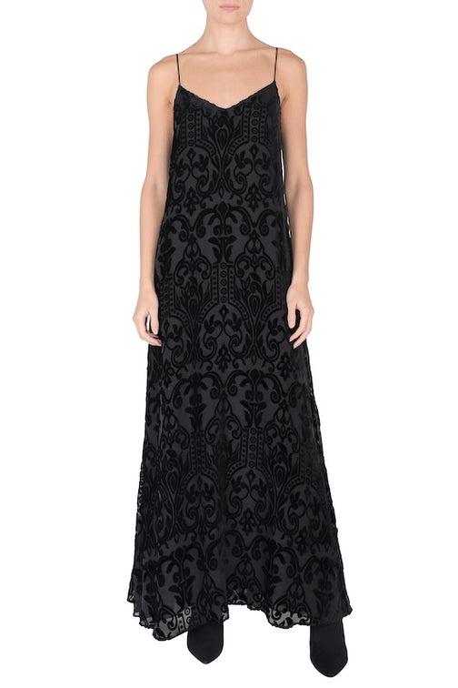 Burnout Velour Devore Dress ( Black)