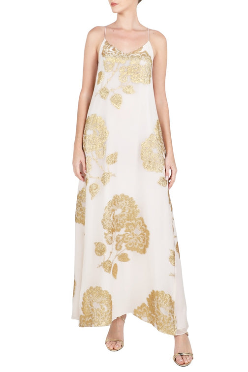 Oriental-Racer-Back-Sun-Dress (White Gold)