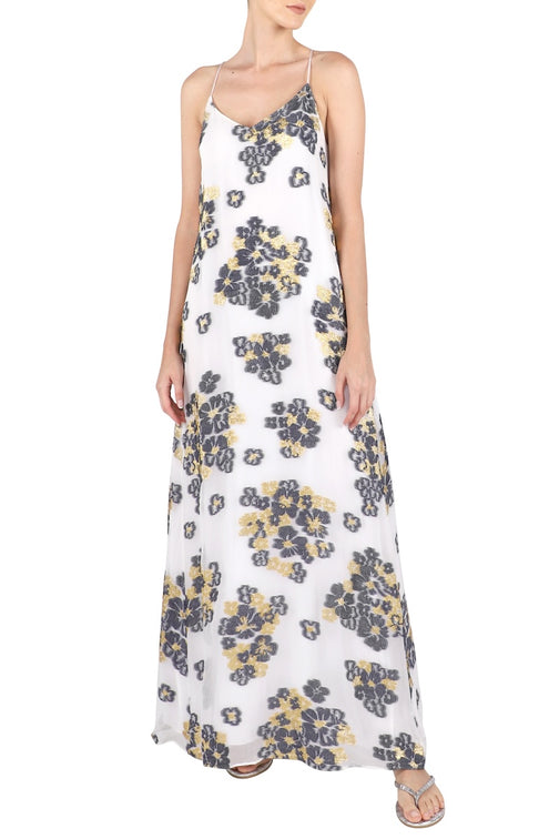 Bouquet-Racer-Back-Sun-Dress (White Black Gold)
