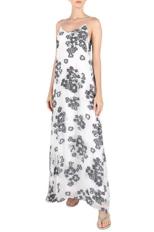 Bouquet-Racer-Back-Sun-Dress (White Black Silver)