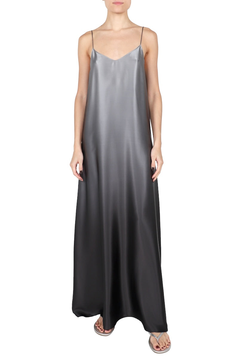 Silk Satin Ombre Cami Dress (Silver Ombre )