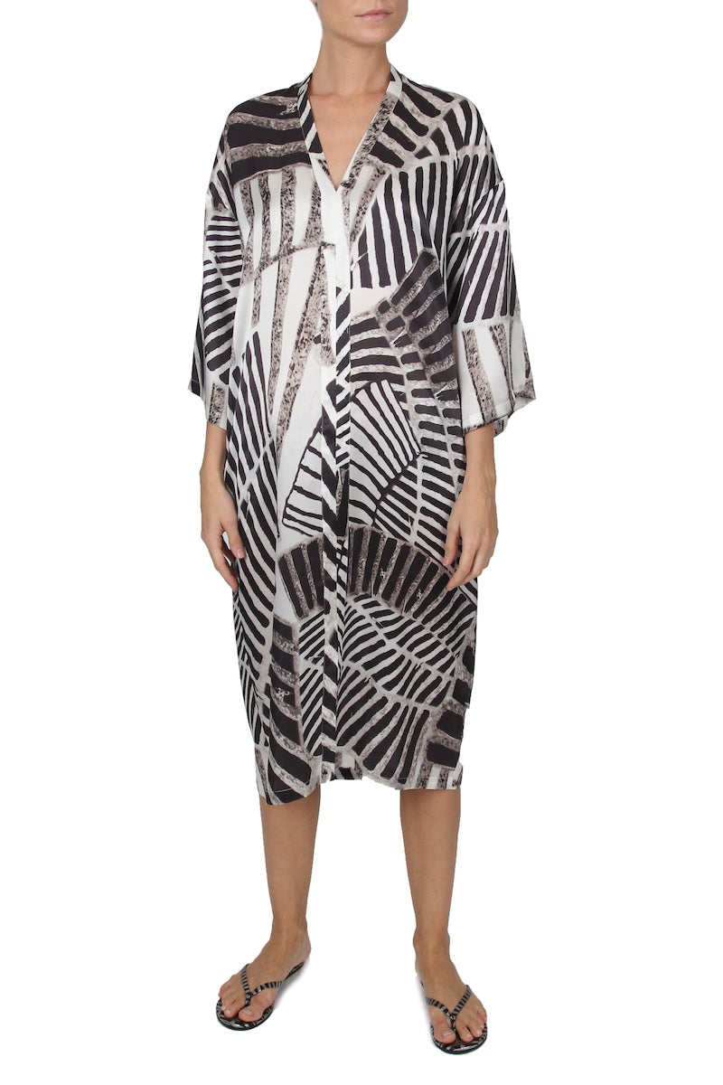 Long Sleeve Dress (Zebra Palm)