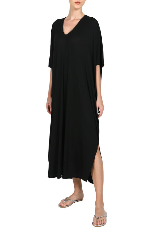 Silk Jersey Boubou (Black)