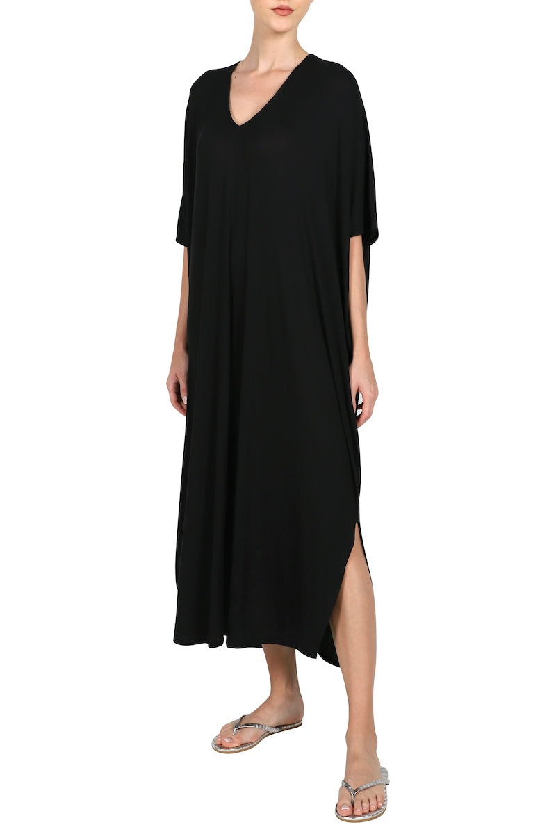 Silk Jersey Boubou (Black)