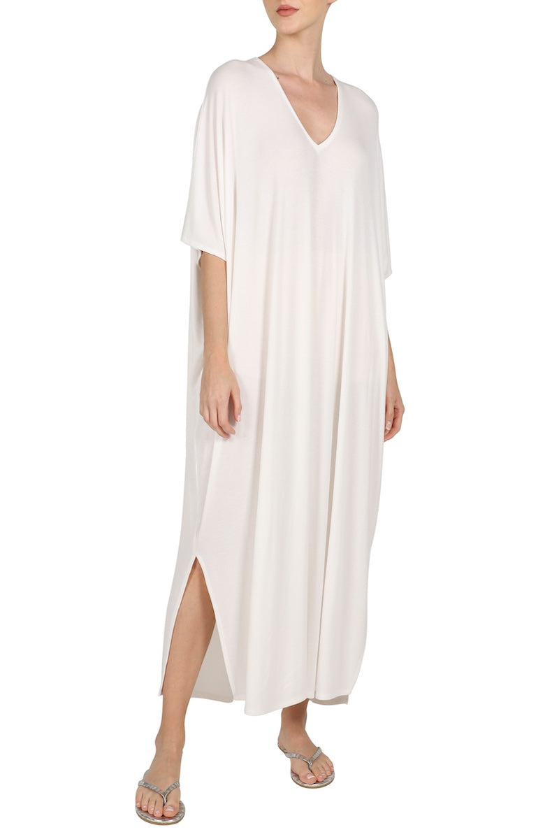 Silk Jersey Boubou (Off White)
