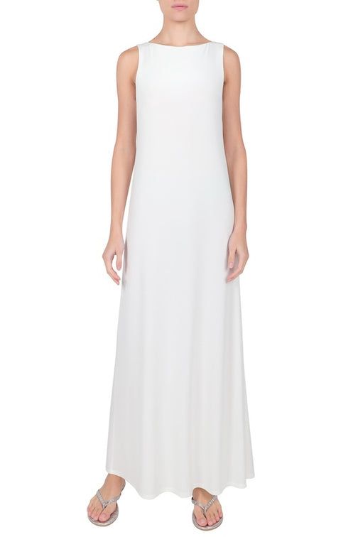 Jersey Sleeveless Dress ( White)