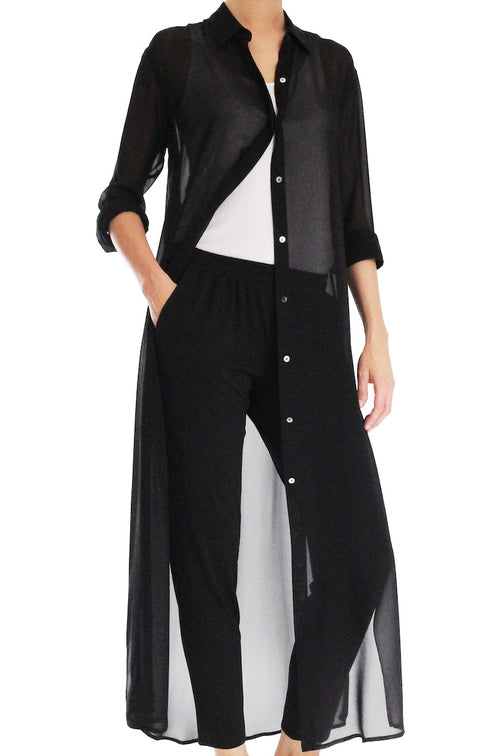 Maxi Button Down Dress (Black)