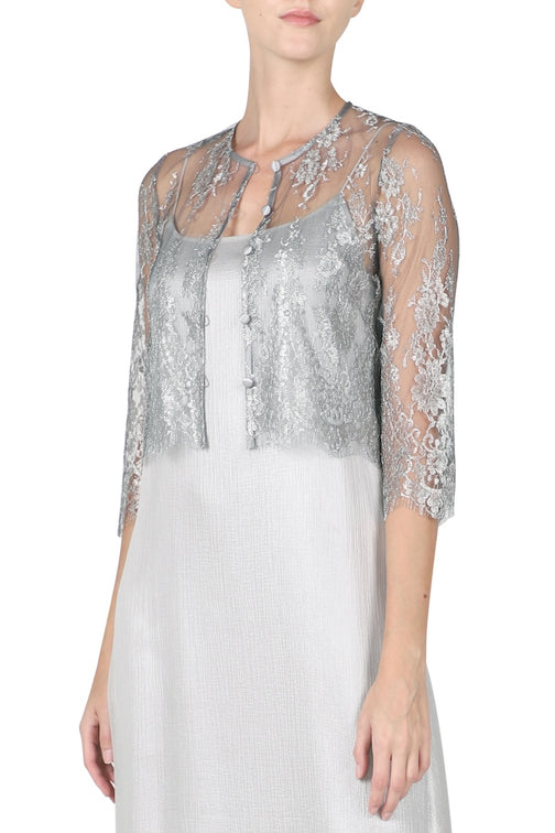 Metallic Lace Cardigan Anthracit/ Argent (Silver)