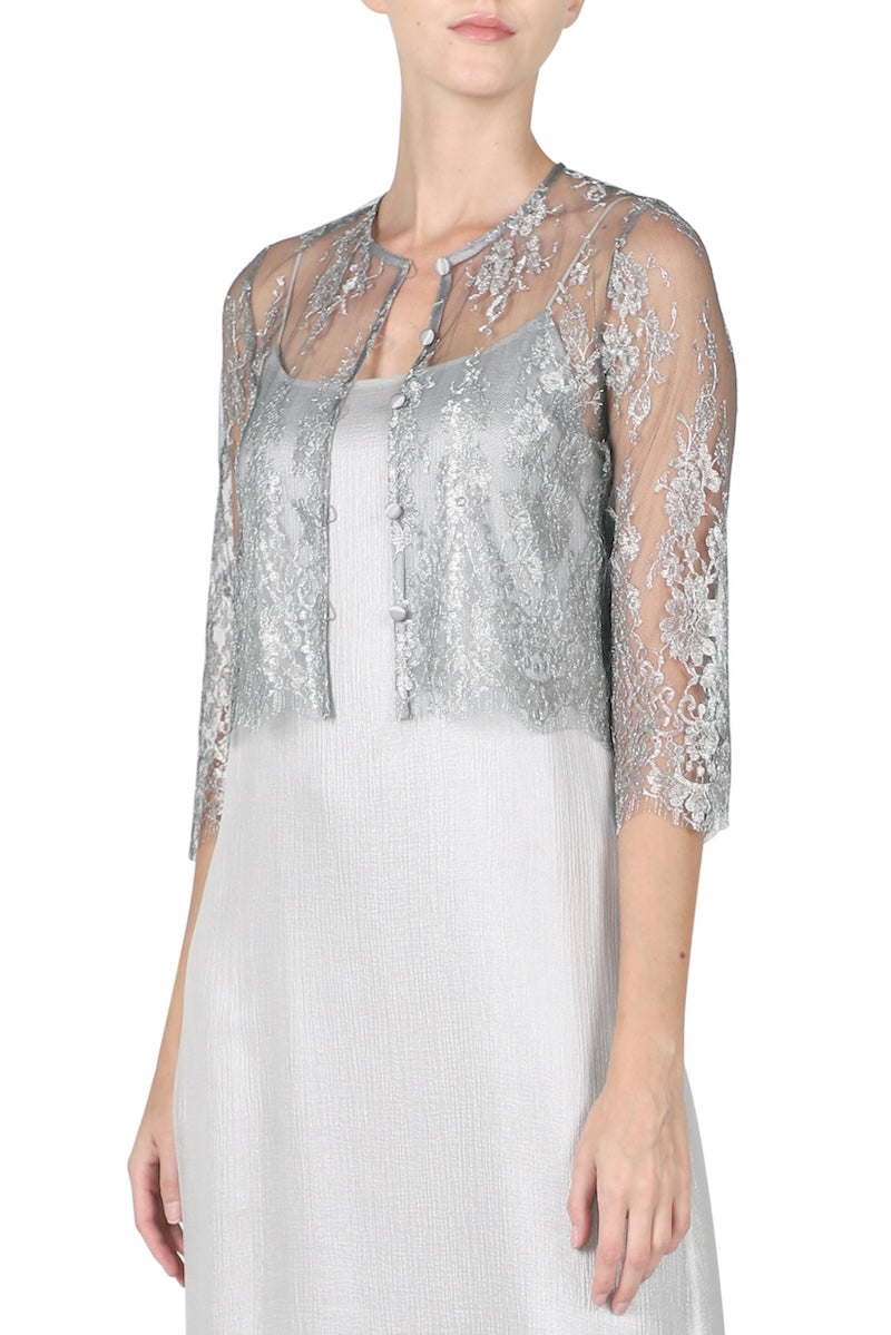 Metallic Lace Cardigan Anthracit/ Argent (Silver)