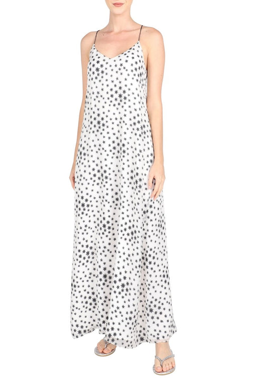 Star Lurex Racer Back Dress ( White Black)