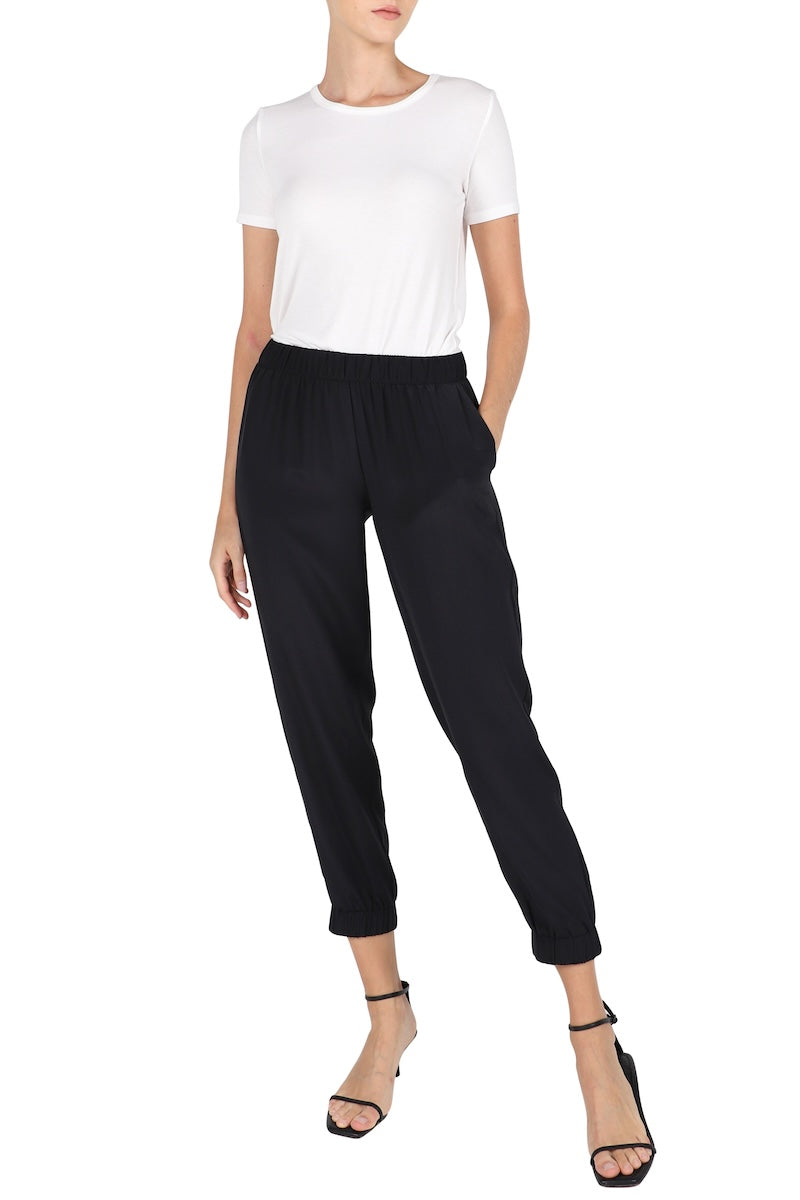 Crepe Track Pants (Black)