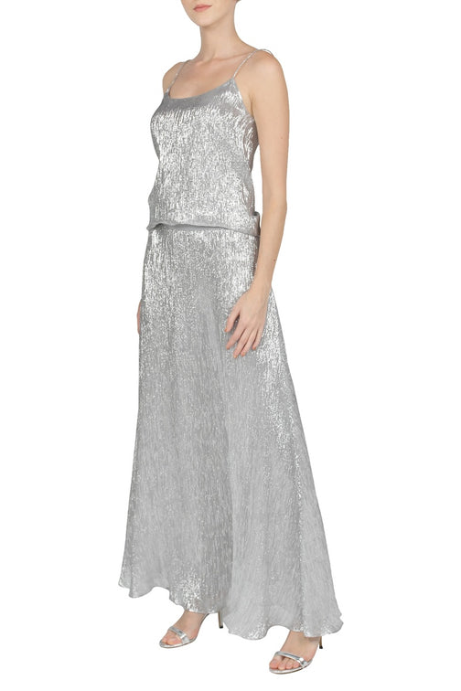 Metallic Sweep Skirt (Silver)