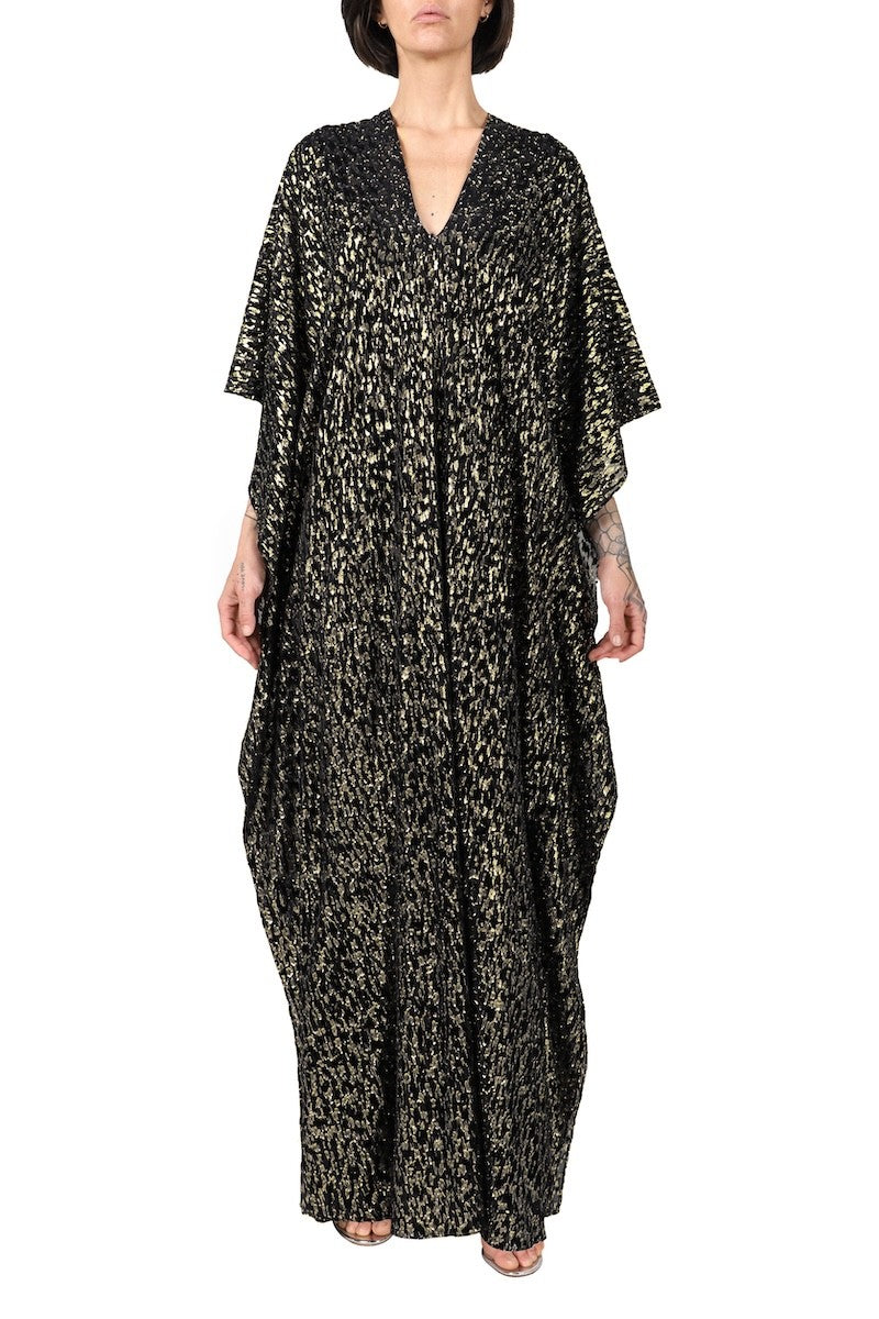 Metallic Devore Boubou ( Black Gold)