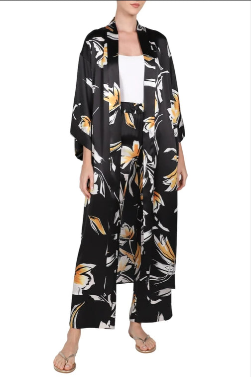 Printed Kimono (Brushstroke Black Gold)