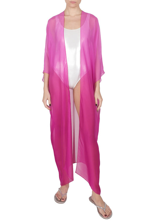 Ombre Chiffon Cover Up (Rose Fushia Ombre)