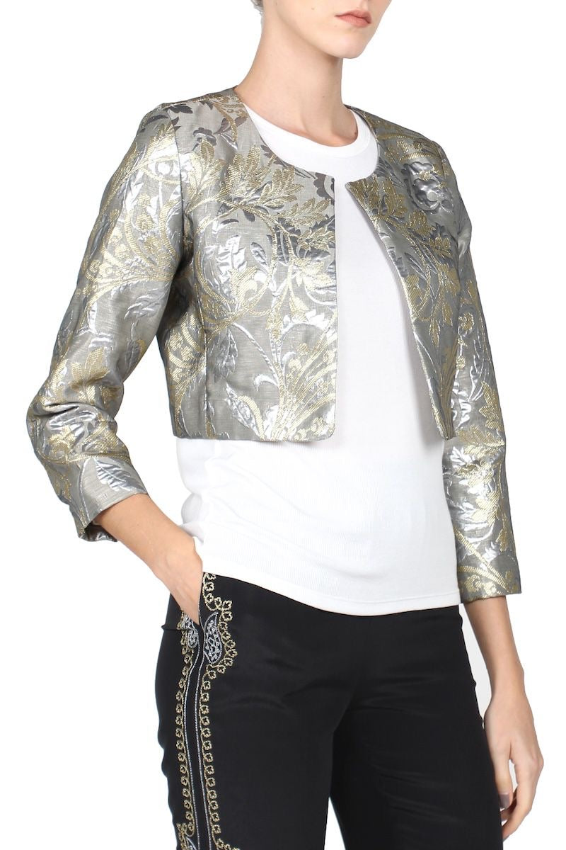 Cropped Richesse Jacket (Gold Silver)