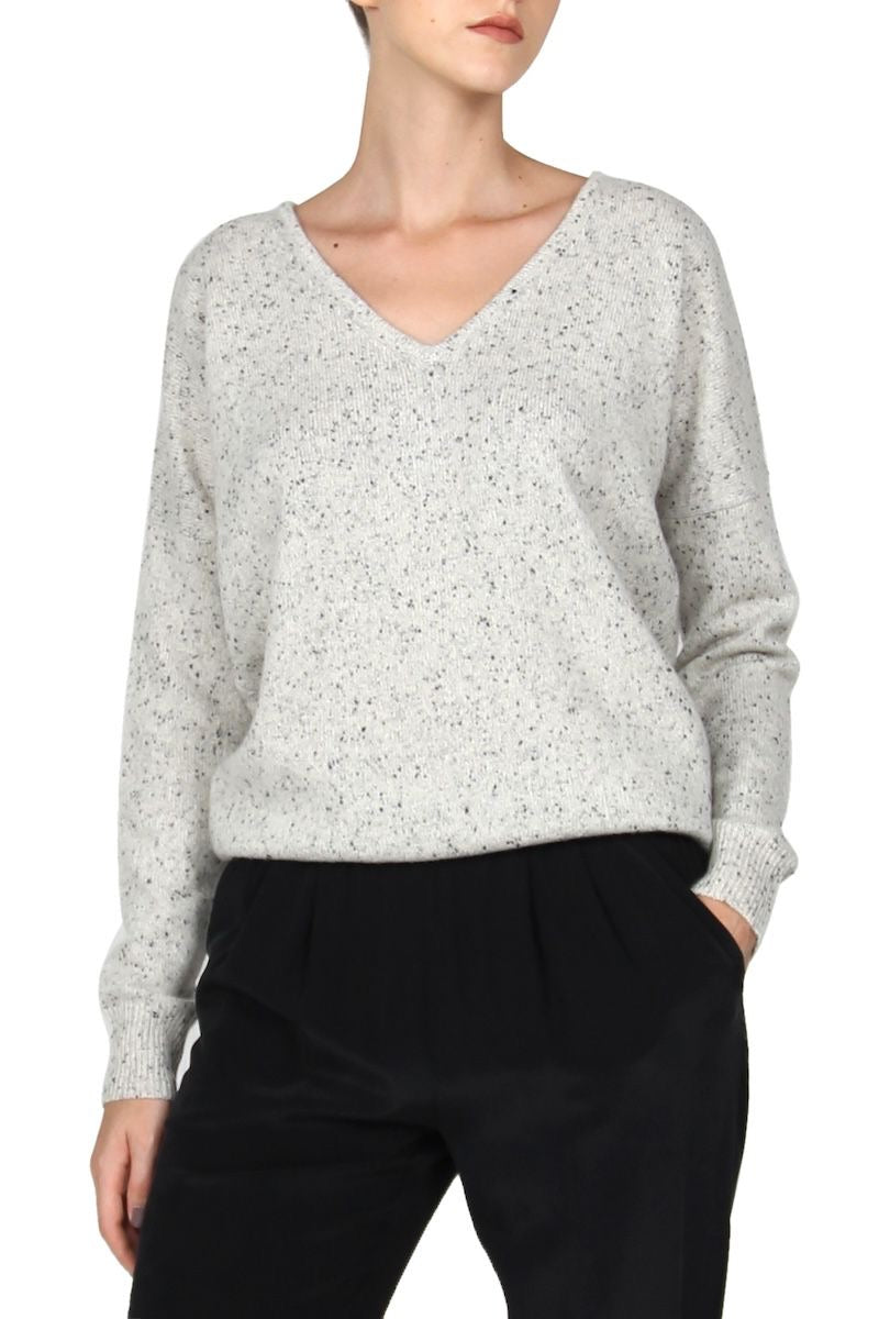 Cashmere V Neck Sweater ( Frost)