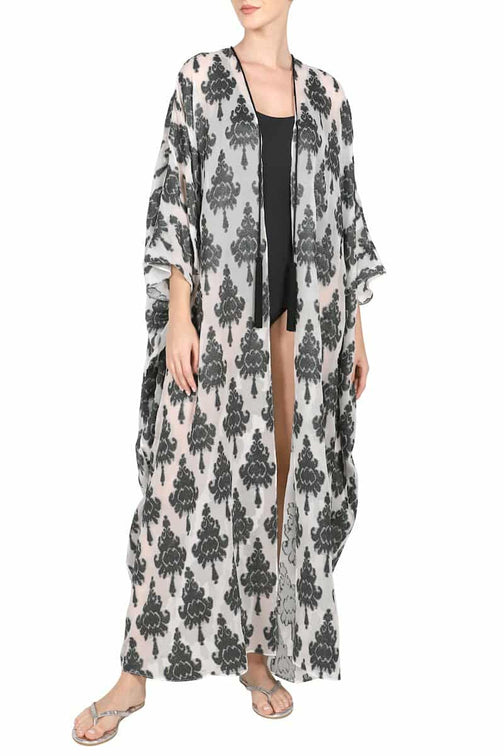 Cover Up with Tassels ( White Black)