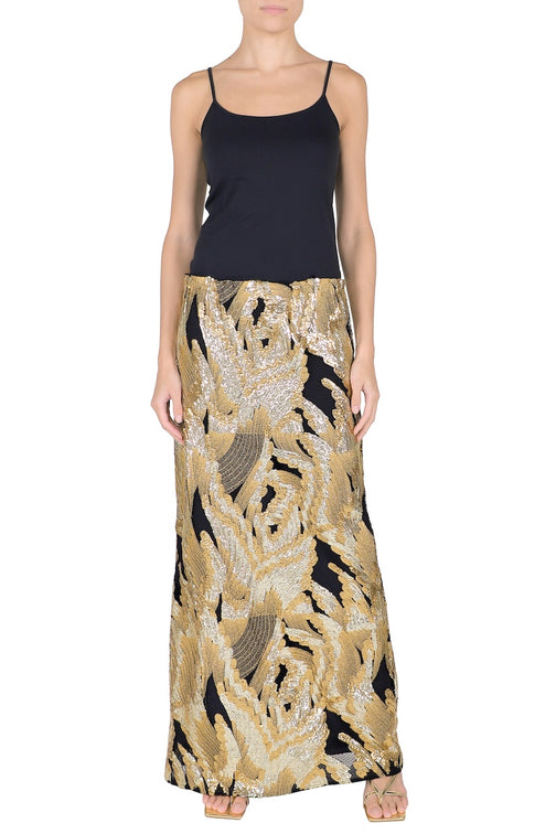 All Over Sequined Skirt (Black Gold)