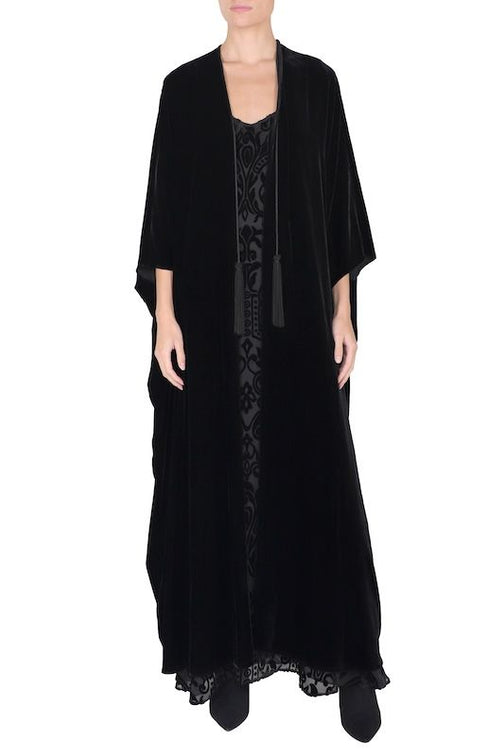 Silk Velour Cover Up ( Black)