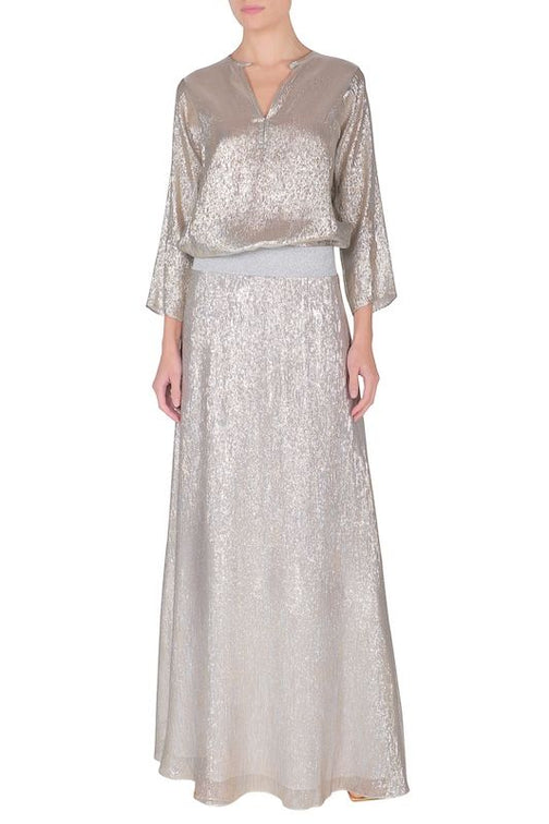 Metallic Sweep Skirt (Silver Gold)