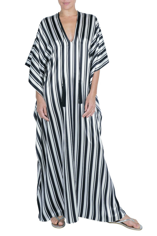 Stripe Printed Boubou ( White Black Stripes)