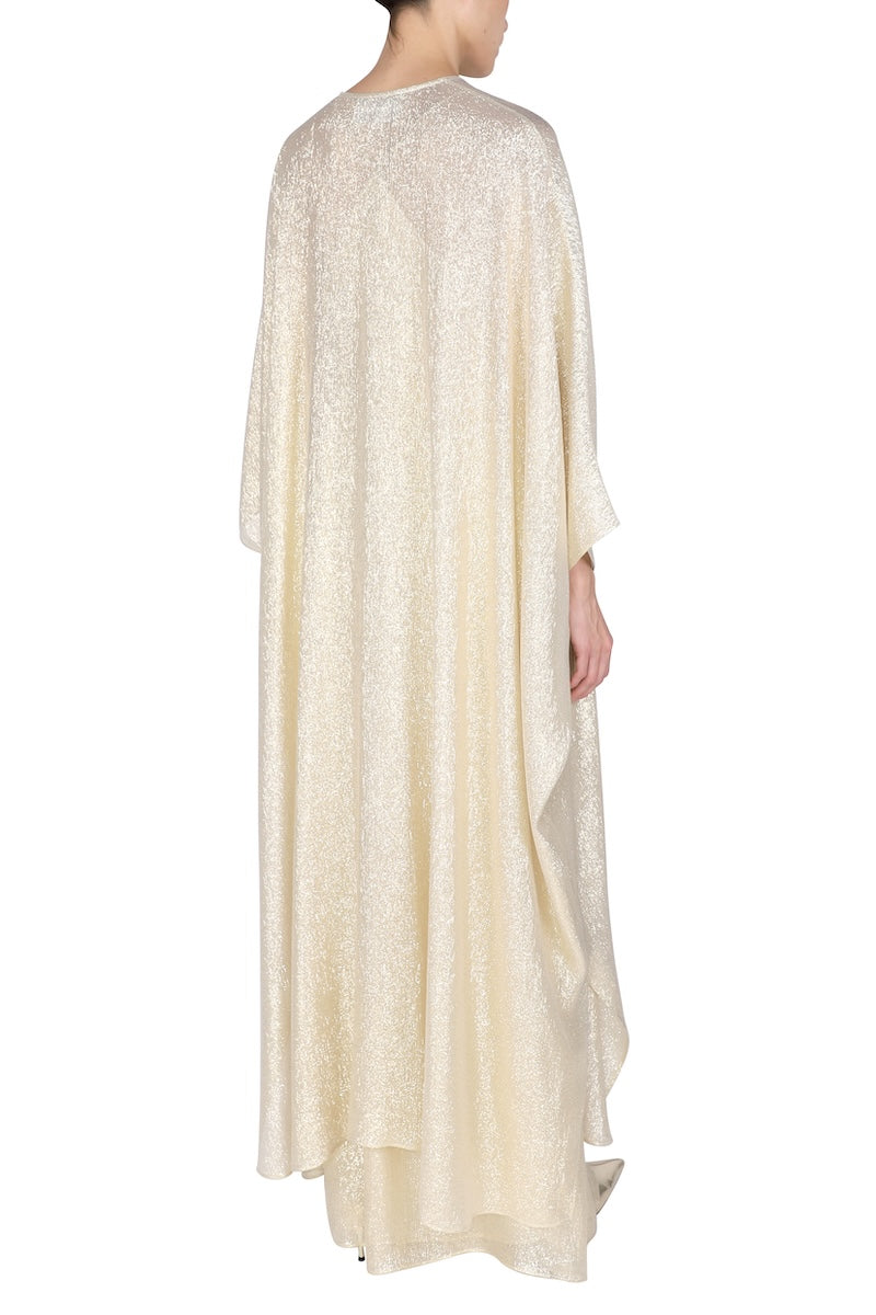 Metallic Silk Oversized Boubou Caftan One Size Luxury Gold Evening Kaftan