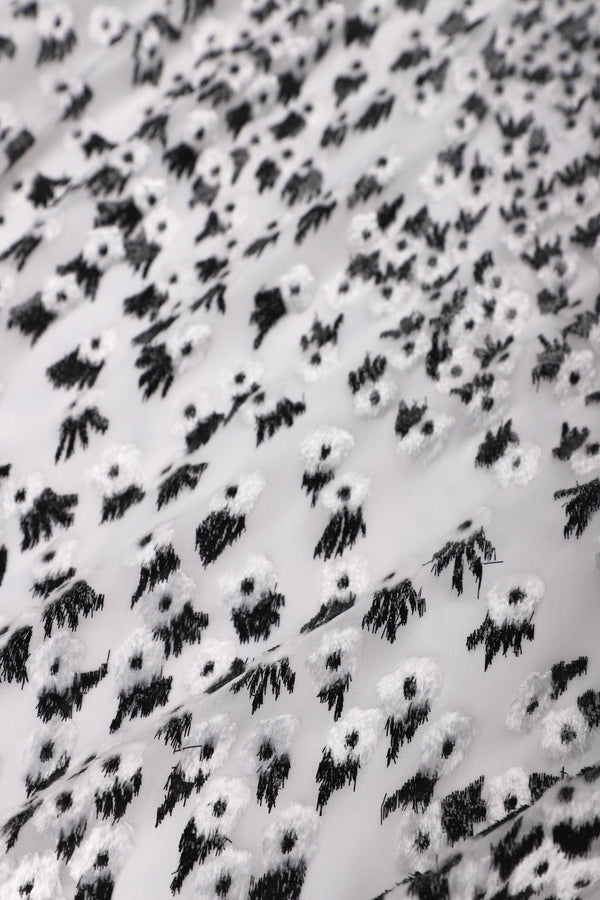 Metallic Little Flower Silk Velour Devore Boubou Caftan One Size Luxury Black Evening Kaftan