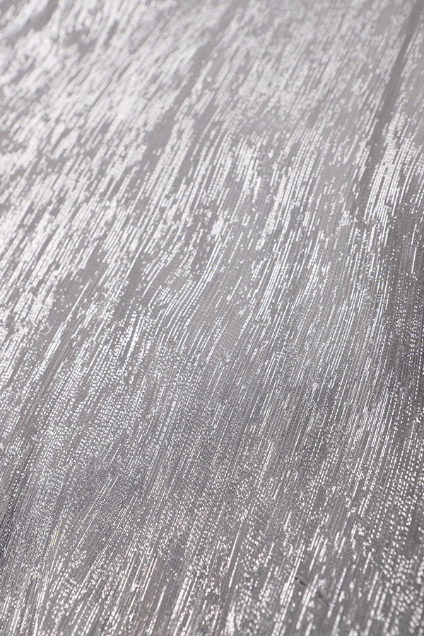 Metallic Lamé Silk Chiffon Boubou Caftan One Size Luxury Silver Evening Kaftan