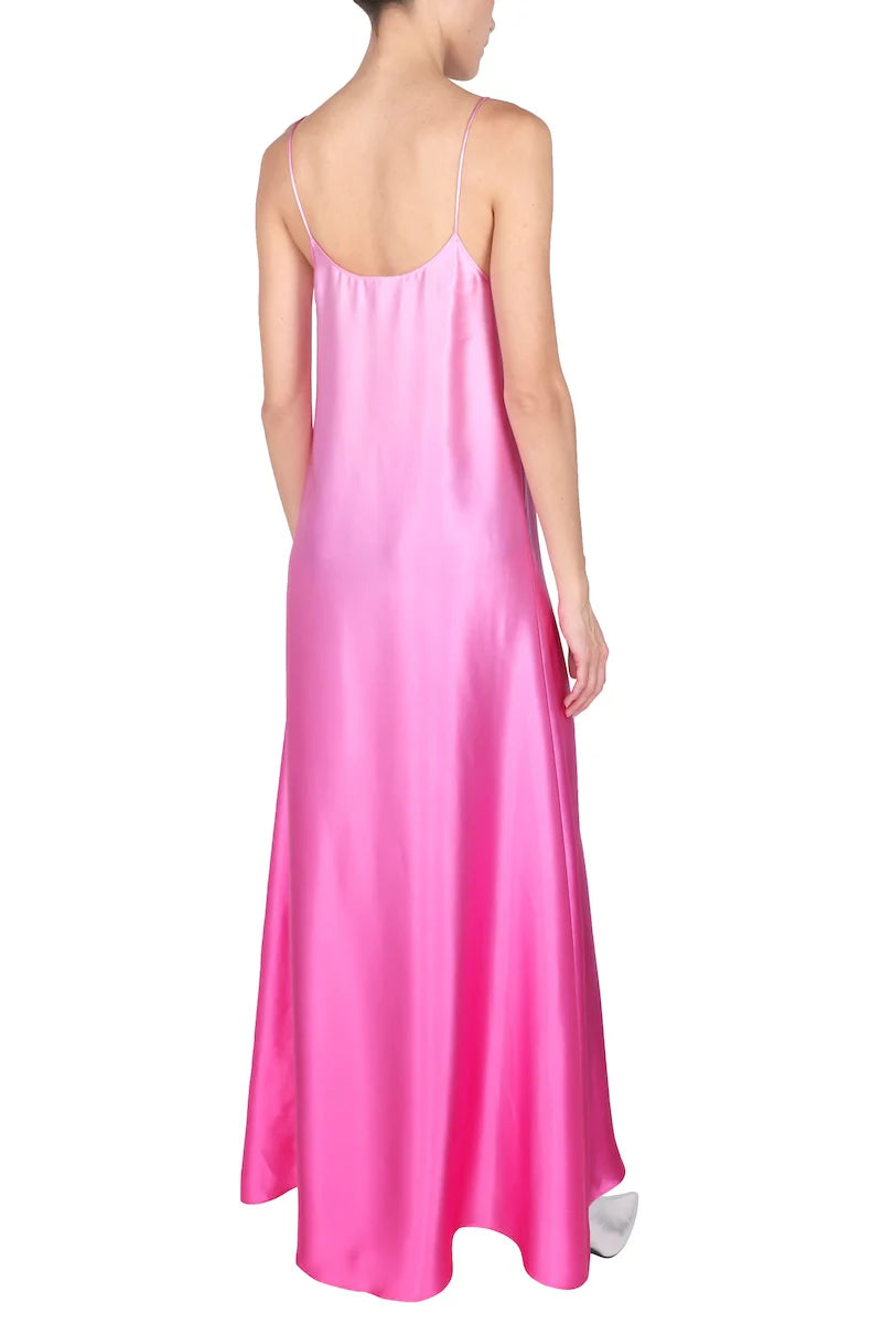 Silk Satin Ombre Cami Dress in Fuchsia Ombre