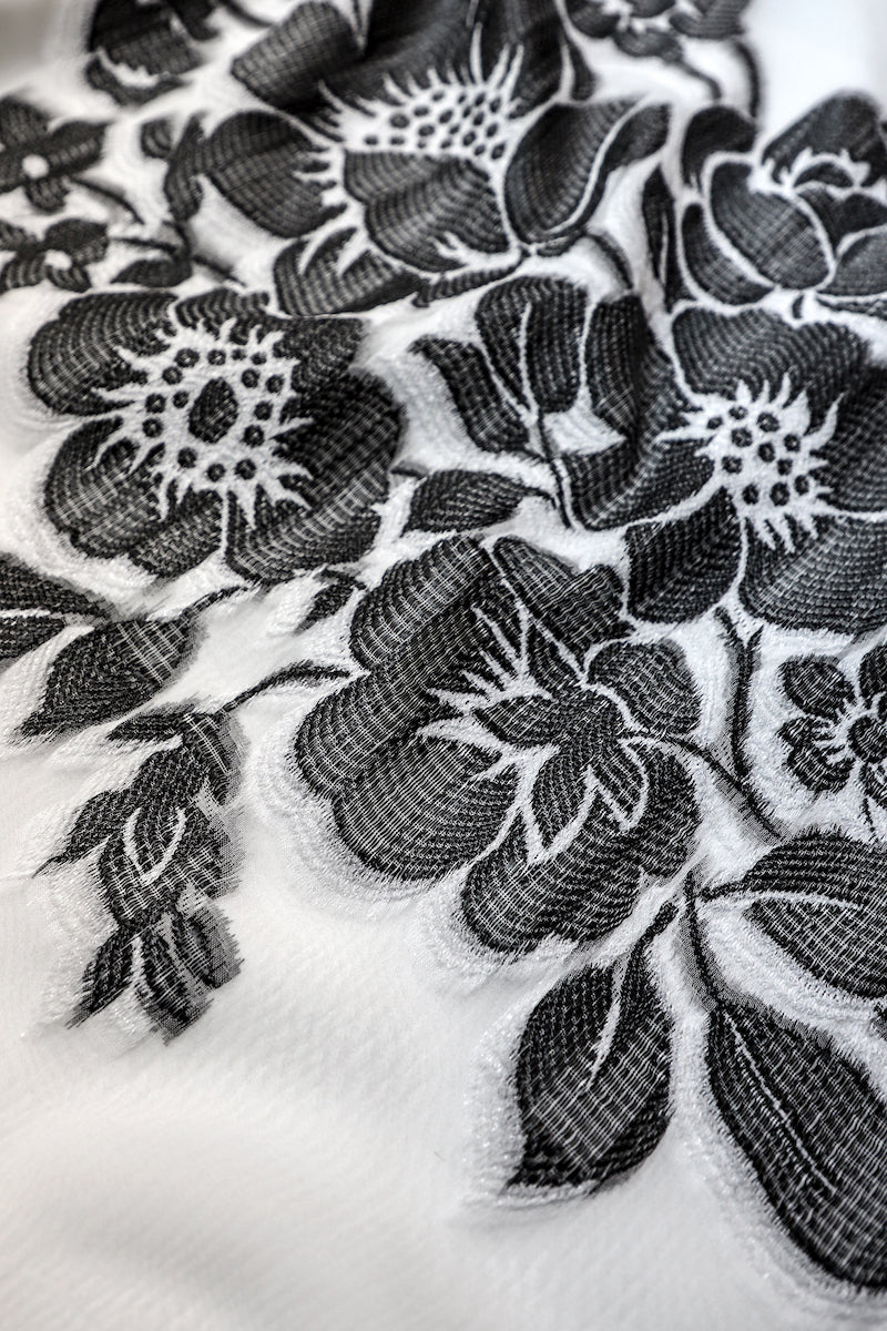 Rose Bouquet Racer Back Sun Dress in White and Black