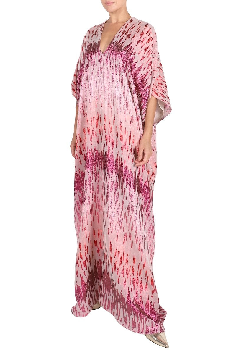 Metallic Broken Lines Boubou ( Red Rose)