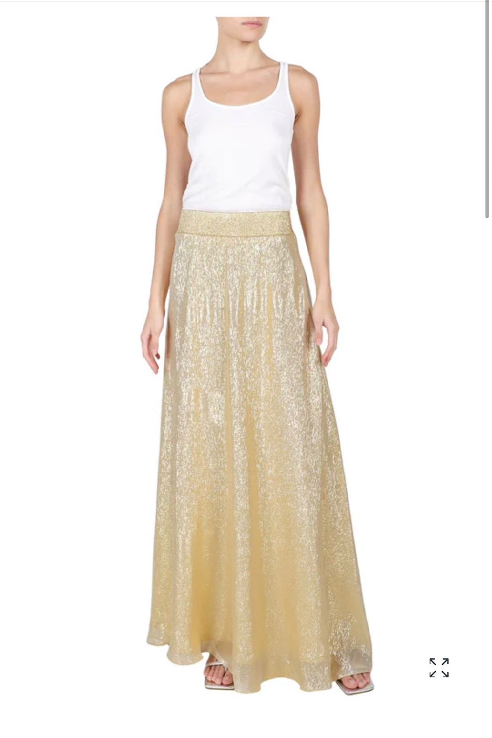 Metallic Sweep Skirt (Dark Gold)