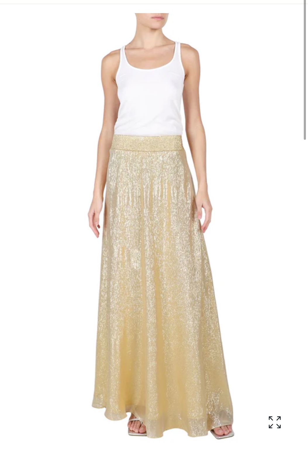 Metallic Sweep Skirt (Dark Gold)
