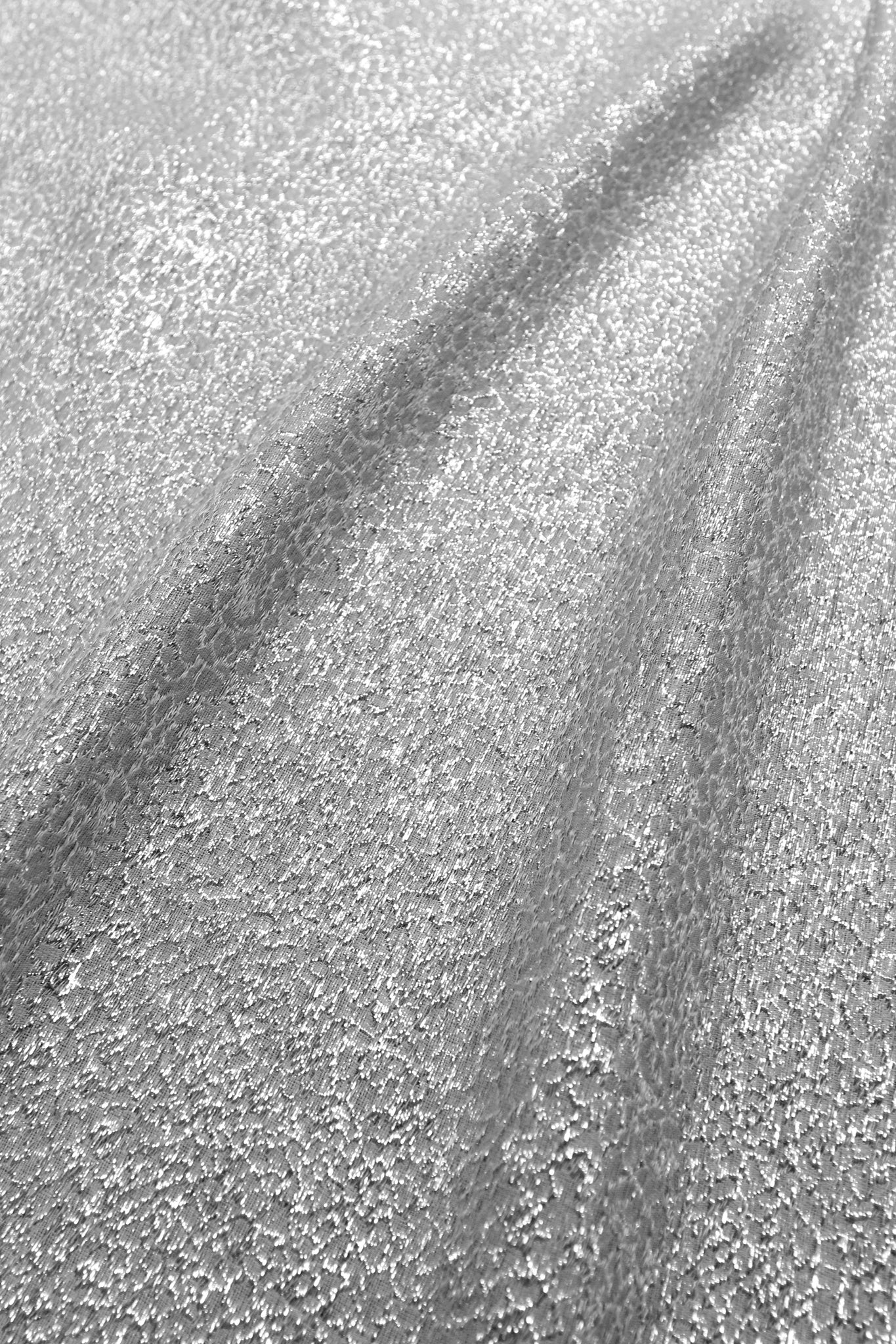 Midi Metallic Silk Chiffon Boubou Caftan One Size Luxury Silver Evening Kaftan